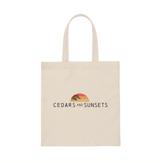 Cedars and Sunsets Canvas Tote Bag