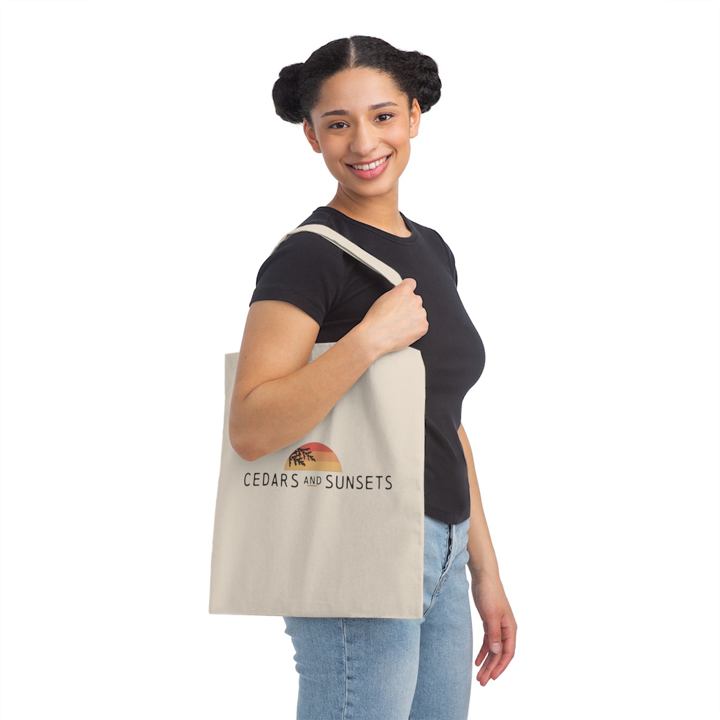 Cedars and Sunsets Canvas Tote Bag