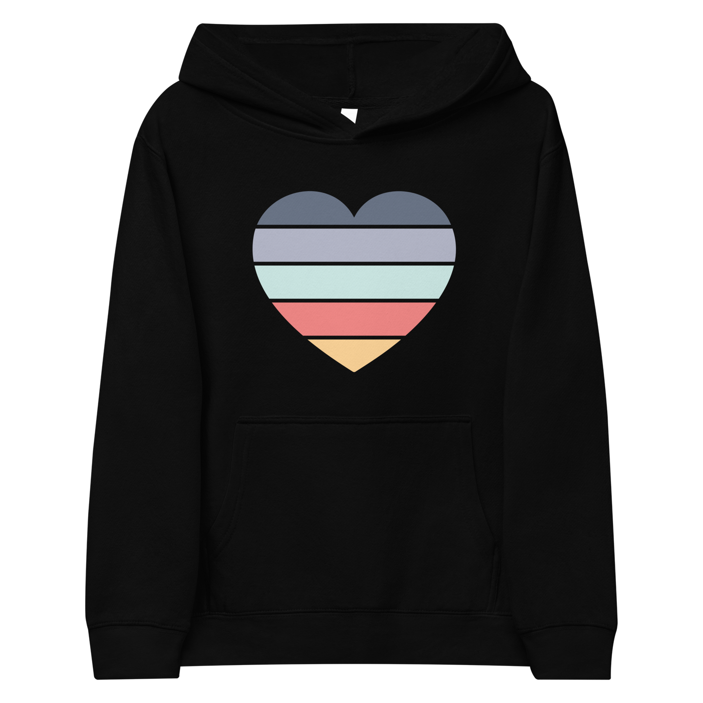 Youth Sunset Heart Graphic Fleece Hoodie