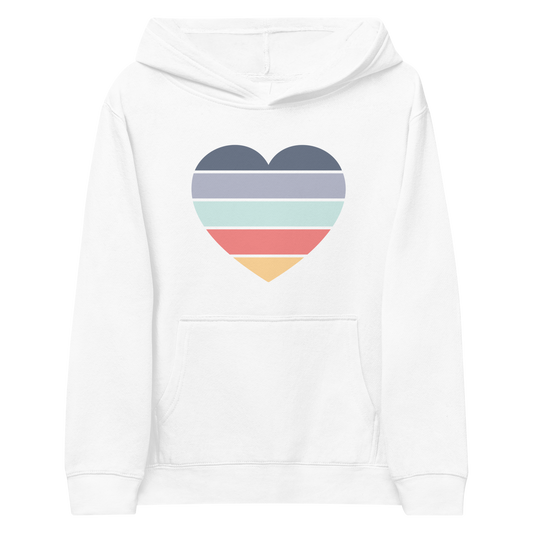 Youth Sunset Heart Graphic Fleece Hoodie