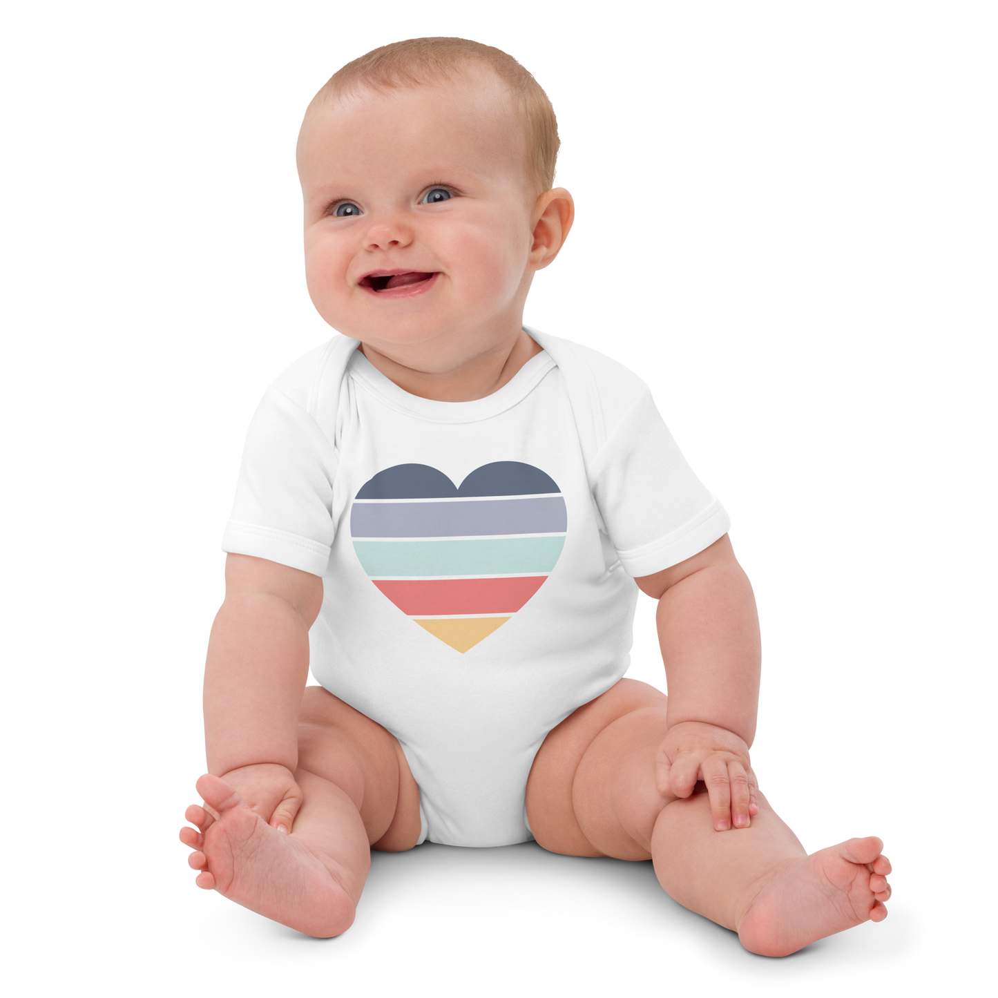 Sunset Heart Organic Cotton Baby Graphic Bodysuit