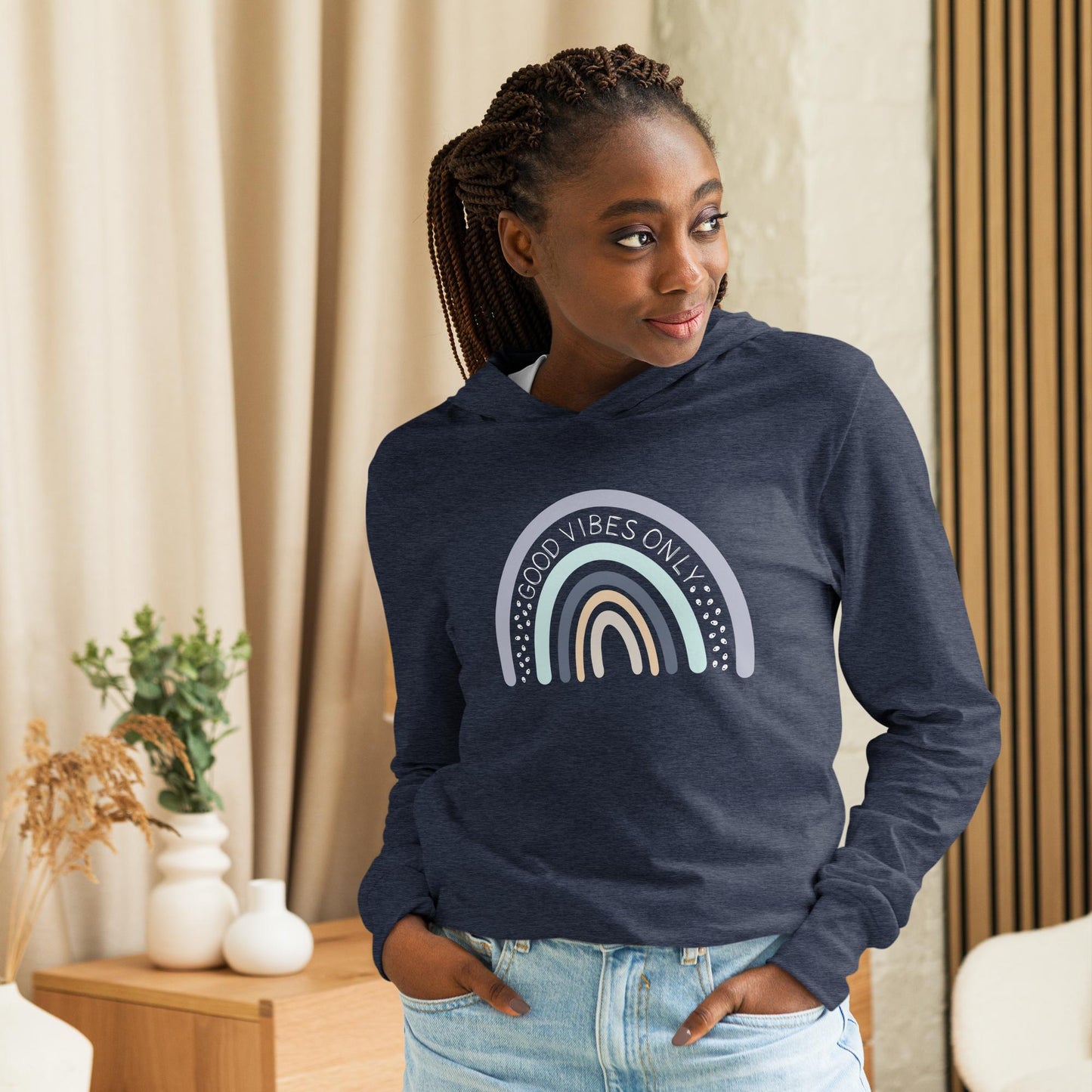 Good Vibes Only Unisex Hooded Long Sleeve Graphic Tee