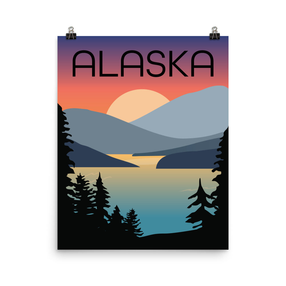 Southeast Alaska Summer Sunset Art Print Poster