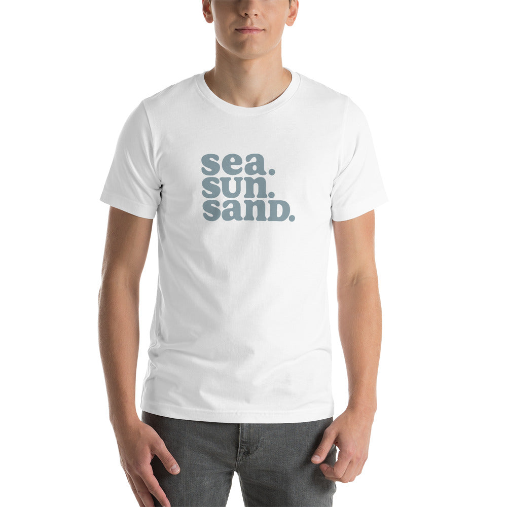 Sea. Sun. Sand. Unisex Graphic Tee