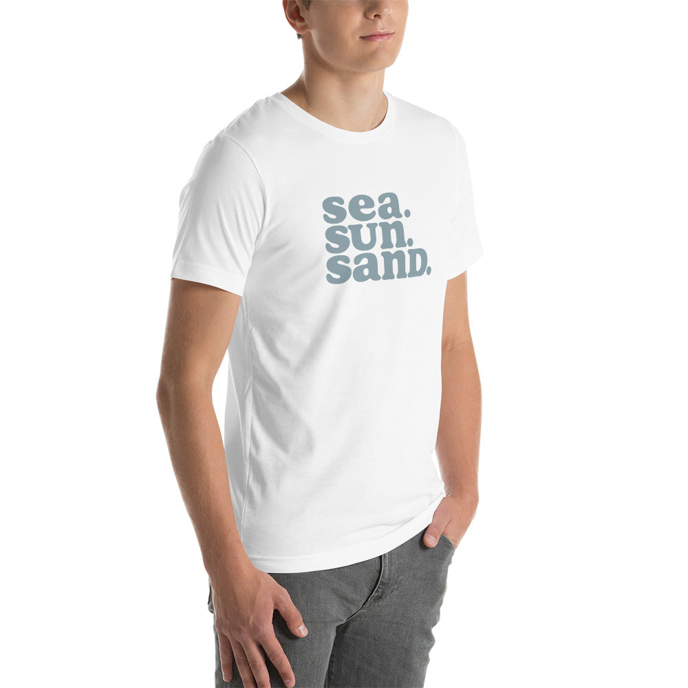 Sea. Sun. Sand. Unisex Graphic Tee